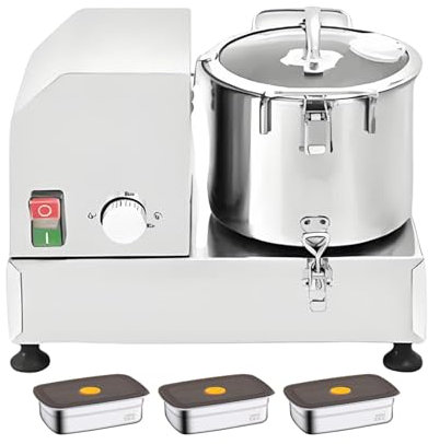forplubossmmp Procesadores De Alimentos Picadora De Verduras Comercial De 1,2kw + 3 Cajas De Alimentos, Picadoras De Carne Eléctricas Rallador De Verduras De Acero Inoxidable para Picar, Mezclar