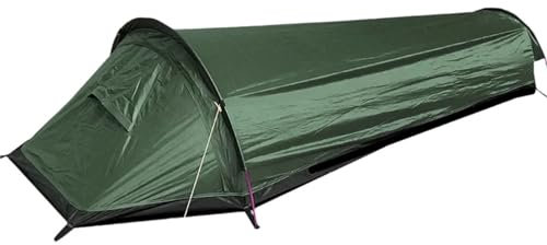 Campingzelt Rucksackzelt, Outdoor-Camping, Schlafsack, Zelt, Wander- und Reiseausrüstung, leichtes Schlafzelt für eine Person biwakzelt(Army Green)
