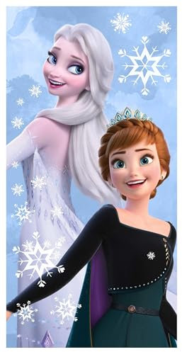 Jerry Fabrics Toalla de baño infantil, toalla de playa, toalla de ducha para niñas y niños, 100% algodón, texto ecológico, estándar, 70 x 140 cm, ELSA Anna