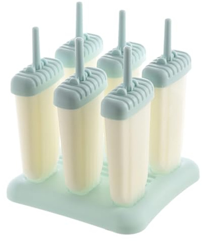 Cabilock Molde Para Helado Creativo De Plástico Azul, 6 Piezas Cuadradas, Reutilizable, Apto Para Hielo y Mezcla De Frutas, Para Hacer Paletas Caseras y Postres De Verano