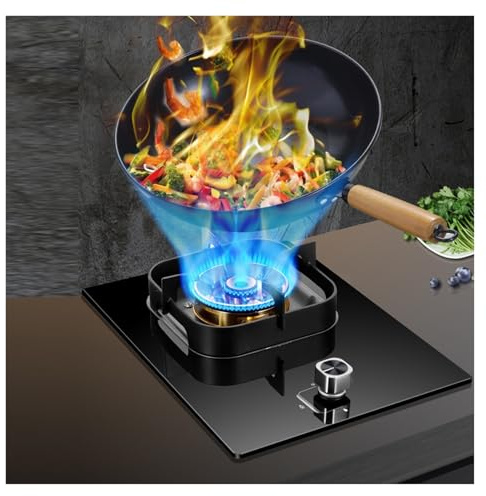Cuisinière À Gaz 1 Brûleur,Cuisinière De Comptoir 5,2 KW,Table À Manger En Verre Trempé,Avec Dispositif De Protection Anti-extinction,Cuisinière De Conversion Gaz/gaz Propane(NG)