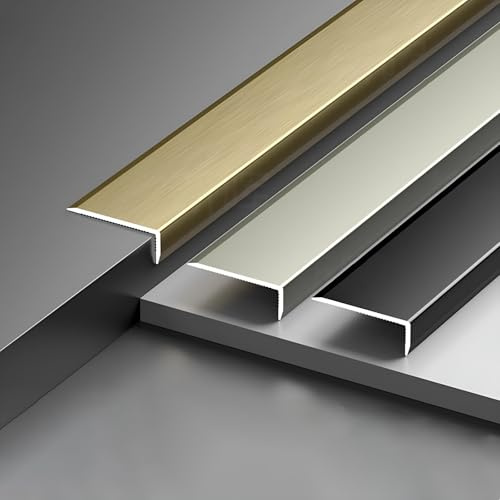 Coayuou Kantenschutzprofil 3 Stück 100cm Treppenprofil Fliesen Übergangsprofil Alu Robust Fußboden Übergangsprofil Perfekt Geeignet Für Jede Treppenrenovierung(Gebürstete Bronze,8 * 15mm)