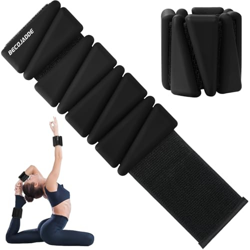 BECOJADDE Ankle Weights Set von 2 (Je 0.45kg / 0.9kg) für Frauen Männer Gewichtsmanschetten für Beine und Arme Adjustable Handgelenk Gewichte for Home Pilates Joggen Walking Workout Yoga