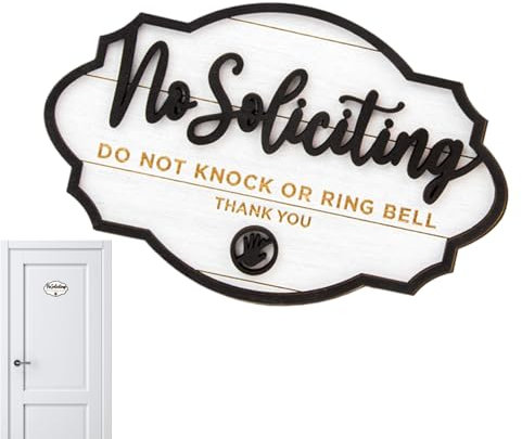 Letrero de Prohibido Llamar a la Puerta Principal | Señal Anti Golpes en la Puerta | Placas Divertidas De Madera Colgantes Decoración Para El Hogar Para Vecinos Negocios Apartamentos Oficinas Ventana