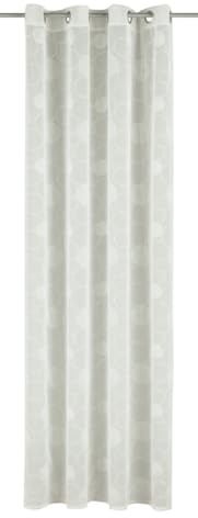 Sehlbach Tenda pronta per l'uso con occhielli, Ricamo a cerchi, Bianco, 135 x 245 cm, Ricamo elegante, Traslucido, Facile da fissare, Personalizzabile