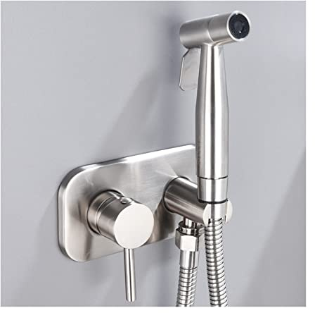 GKJHTED Bidet Sprayer for Toilet, Brass Hot and Cold Water Bidet Sprayer Bathroom Jet Sprayer Kit for Bathing Pets Wall Mounted Bidet Faucet