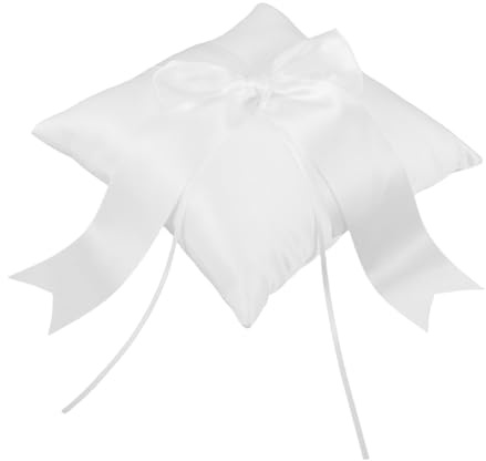 WRITWAA Ringträgerkissen Weiß aus Stoff für Hochzeit und Strandzeremonie | Elegantes Design, Stabile Ablage für Ringe, Sichere Struktur, Vielseitig Nutzbar bei Festlichen Anlässen