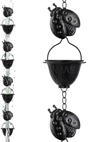 Catena raccogliacqua - Catena per grondaie da 277 cm, catenna per acqua piovana | Catenna di scarico 'acqua piovana, adattatore di prolunga per pluviale con raccoglitore d'acqua piovanna da 2,8 l
