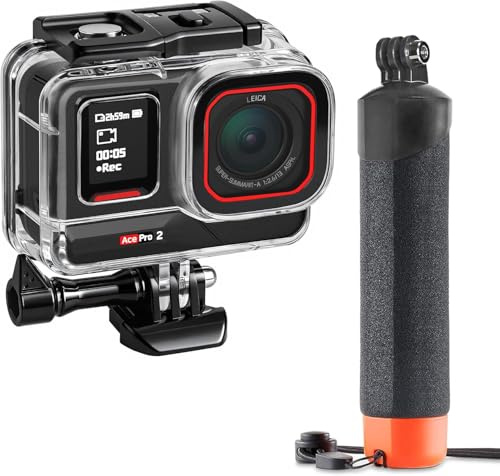FitStill Set da immersione per Insta 360 ace pro 2/ace Pro, 50 m/164 FT custodia impermeabile + maniglia di galleggiamento, per fotografia subacquea ace pro 2 accessori