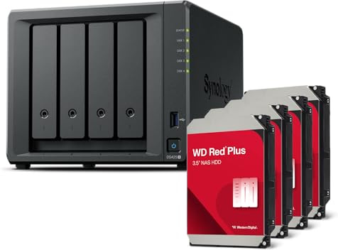 Synology DS425+ 24TB Bundle Western Digital (4X 6TB WD Red Plus) 4 baies Desktop NAS ; avec un processeur Intel Celeron J4125 Quad-Core, 2 Go de RAM DDR4