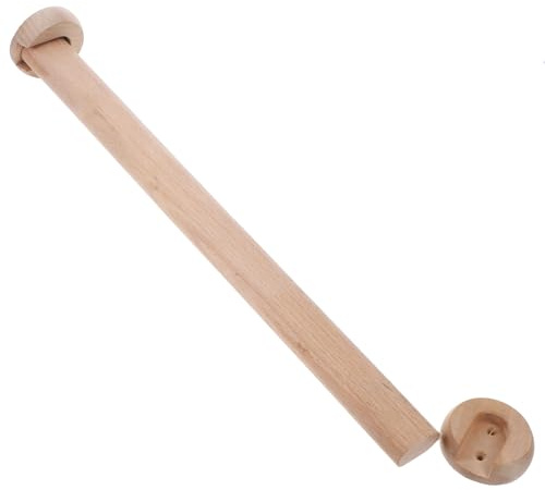 STOBAZA Barra De Armario para Colgar Ropa Varilla De Madera De Haya con 2 Extremos 15.86X1.41X0.82in para Organizar Ropa En Armario Hogar Hotel Y Casa De Huéspedes