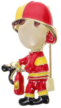 Hoement Feuerwehr Anstecknadel Damen Metallbrosche Rot mit Sicherheitsnadel für Kleidung Schal und Pullover Lustiges Feuerwehr Design Vielseitiges Accessoire für Frauen