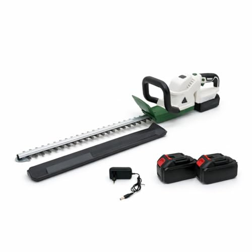 Tagliasiepi a Batteria Professionale Lunghezza Lama 51cm Taglio 15mm Manico Girevole 180° con Display LCD Digitale Tosasiepi per Giardino Arbusti Siepi con 2 Batterie da 4.0 Ah Bassa Rumorosità 94dB