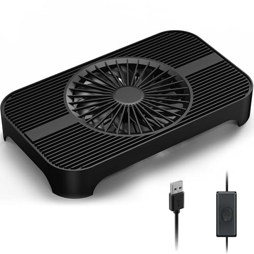 X3 Support de Refroidissement pour Routeur et Box Internet, Ventilateur USB 140 mm Ultra-Silencieux 18 dB, Base de Refroidissement, Compatible avec Mini PC, Récepteur, Amplificateur, PS5, Xbox