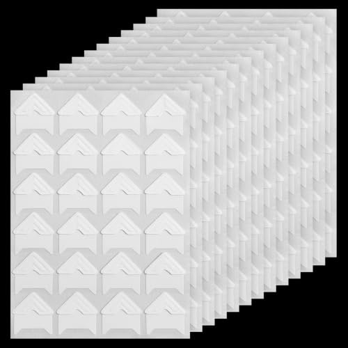 Elegaperma 600pcs Photo Stickers for Albums,Self Adhesive Photo Corners, | Photo Corners for Scrap Book, Photos Album, Memory Books, Diary, White
