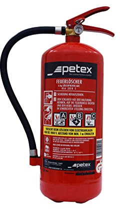PETEX Feuerlöscher nach DIN EN3 ABC-Feuerlöscher, 6 kg, rot