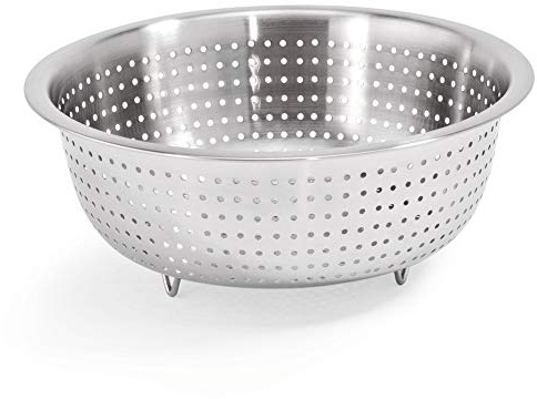WAS 2142 400 Passoire en Acier chromé sur Pied 40 cm de diamètre, 14,5 cm de Hauteur
