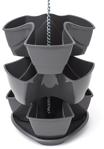 COUBI HERBAL 9L hängender vertikaler Garten, Abmessungen (mm) 295x295x880, Graphitfarbe