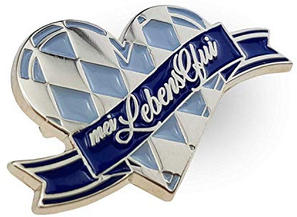 Bavariashop Pin Mei LebensGfui; Trachten Schmuck, Zünftig bayerische Geschenkidee