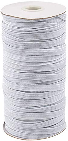 5mmx 64m Goma Elastica Cordon Elastico Costura, Cuerda Elastica,Cinta Elastica Costura,Cordón Goma Elástica para Costura Y Manualidades DIY (Blanco)