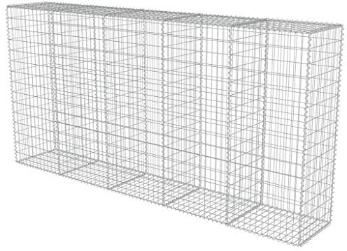 Irfora Gabion à Pierre, Cage à Pierre, Mur en Gabion avec Couvercles Acier Galvanisé, Décoration de Jardin 300 x 50 x 150 cm