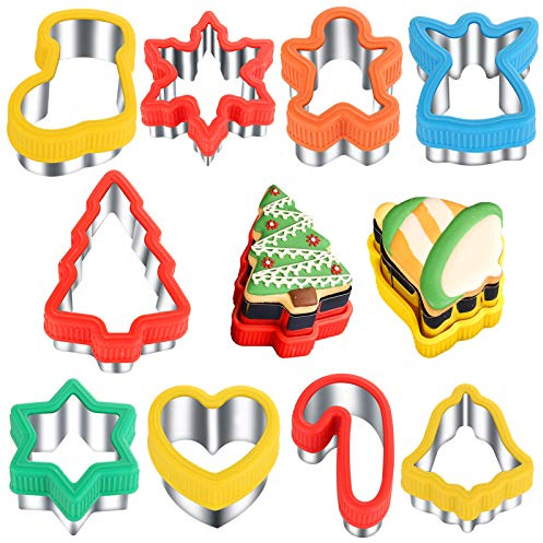 ETERSION Christmas Cookie Cutters 2 to 3.5 9 Pieces Cookie Cutters Christmas Shapes