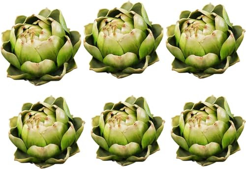 VERNILLA Carciofi artificiali finti ortaggi carciofi in plastica finta decorazione per feste di nozze tavolo casa fiori in plastica (6 pezzi)