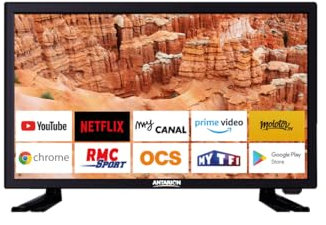 Antarion TV LED 18.5 47cm Téléviseur HD Bluetooth Android 11.0 Camping Car