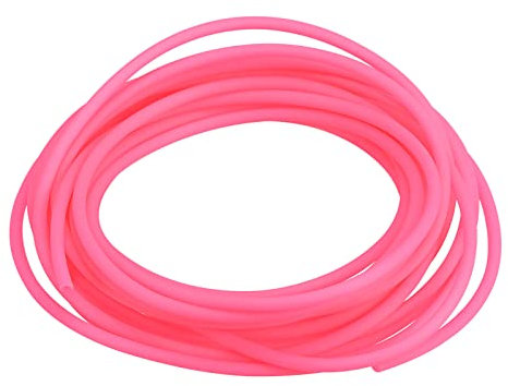 sourcing map Gummi Seil 10ft 2mm 1mm Loch Schlauch für DIY Perlenschnur Halsketten Rosa