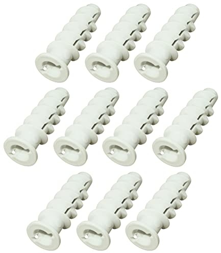 AERZETIX - C57802 - Lot de 10 Chevilles pour béton cellulaire et Carreau de plâtre Ø10x50 mm - en Polyamide - Couleur Blanc
