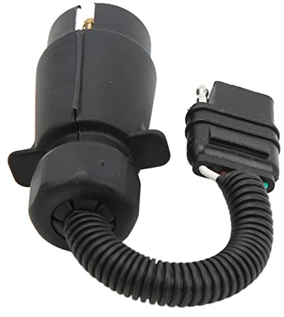 Prise Adaptateur de Remorque, EU Round vers US Flat 7 Broches vers 4 Broches Prise de Conversion de Remorque Largement Utilisée Plug and Play pour RV