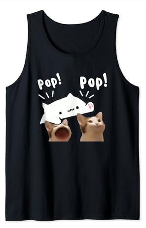 Niedliche Bongo-Katze spielt Pop-Katzen-Meme Tank Top
