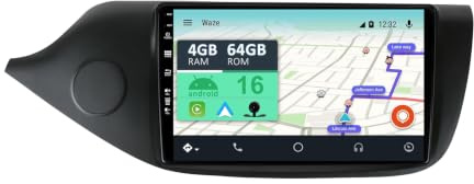 YUNTX [2+64G] Android 16 Autoradio mit Navi für Kia CEE'd CEED JD (2012-2018)-IPS 9 Touchscreen-CarPlay/Android Auto/GPS/Lenkradsteuerung/MirrorLink/Bluetooth 5.0/WiFi/USB/4G/Kamera