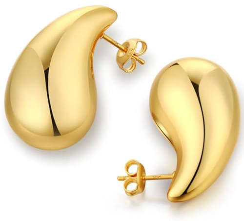 jiamiaoi Elegante Chunky Tränen Ohrringe Hängend für Damen Silber & Gold, Tropfen Schmuck Wassertropfen Ohrringe Hänger