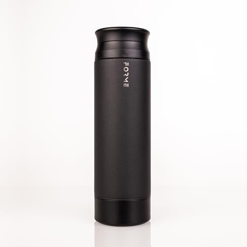 FORME Mixer-Shaker-Flasche, auslaufsichere, doppelt isolierte Edelstahl, geräuschlose Shaker-Flasche für heiße und kalte Getränke mit Nahrungsergänzungsmittelaufbewahrung, ideal für Protein und Shakes