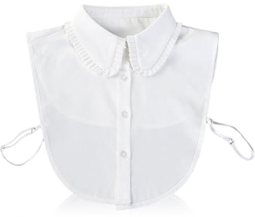 XNIVUIS Detachable Half Shirt Blouse, Fake Collar Dickey, Women Half Shirt, White, Folding Design, for Women & Girls Outfits, One Size