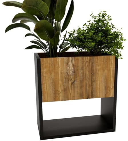 CraftPAK Blumenständer für Innen | Pflanzenständer aus hochwertigem Holzwerkstoff H45 x L44 x B22,6 cm | Blumenkasten / Blumenständer ohne Einsatz | Pflanzenkasten / Pflanzkübel - Holmuster