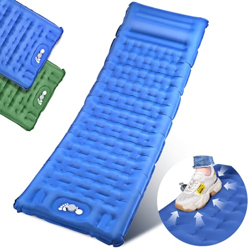 Colchones Hinchables Para Camping, Colchones Autohinchables Plegables Portátiles, Colchones de Aire Para Camping Con Almohadas Incorporadas y Bombas de Pie para Acampadas y Excursiones al Aire Libre