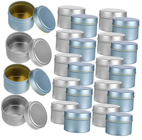 CORHAD 24stücke Diy Leere Kerzenbehälter Aus Metall Kleine Runde Kerzenherstellungsgläser Mit Deckel Aus Weißblech Robust Und Langlebig Für Aufbewahrung Und Kerzenherstellung