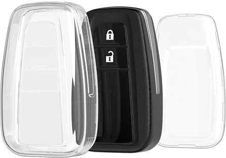 kwmobile Schlüsselhülle für Toyota 2-Tasten Smart Key Autoschlüssel Hülle - Autoschlüssel Schlüssel Hülle aus TPU Silikon - Schlüsselschutz Gehäuse in Transparent