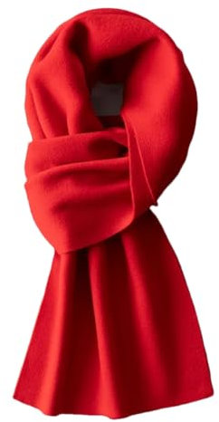 Herren-Wollschal, massiver Kaschmir-Schal, Schals, rot, 180x30cm