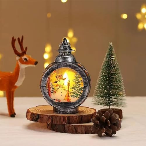 Personalisierte Weihnachtsdeko Laterne mit Foto,Weihnachtslaterne LED, Flammenlose Weihnachtskerzen, Weihnachten Laterne Deko, Beleuchtete Windlicht Weihnachten, Nachtlicht mit Foto