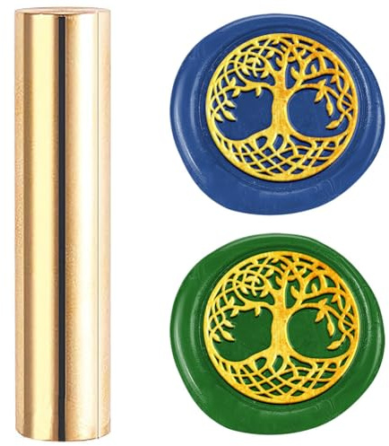 DELORIGIN Baum Des Lebens 15mm Mini Messing Wachssiegelstempel Pistolen Wachssiegel Vintage Siegelstempel Für Hochzeitseinladungen Umschläge Verlobungsfeiern Weinverpackungen