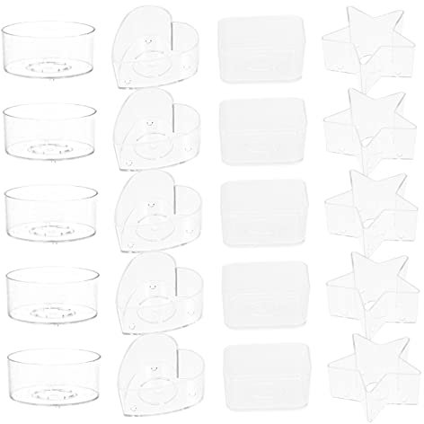 COHEALI 2 Juegos Caja De Velas Casera Envases De Maquillaje Recipiente Para Hacer Velas Tarro De Vela Vacio Recipiente Para Velas Tarro De Vela De Bricolaje El Plastico 20 Piezas * 2