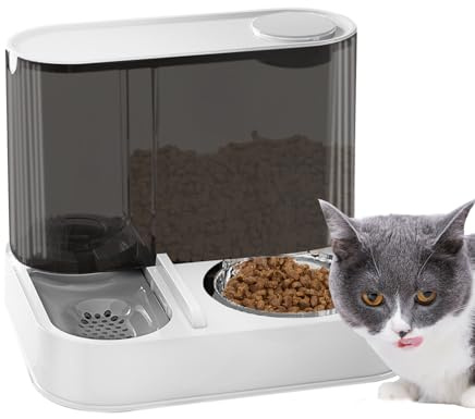 Dispensador de agua para gatos – Máquina expendedora de comida para gatos | Dispensador de agua y comida para mascotas | Máquina expendedora de agua de almacenamiento alimentada