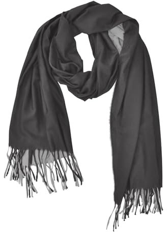 Amooorous Schwarz-weißer Designer-Schal mit Sternen, trendiger Kaschmir-Imitat, weicher Winterschal, tolles Geschenk für Damen, Schwarz-weiße Designer-Sterne, Einheitsgröße
