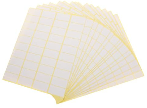 CHILDWEET Selbstklebende Etiketten 600 leere Etikettenaufkleber 19 x 38 mm leicht abziehbar weiß für Preissortierung und Verwendung im Homeoffice
