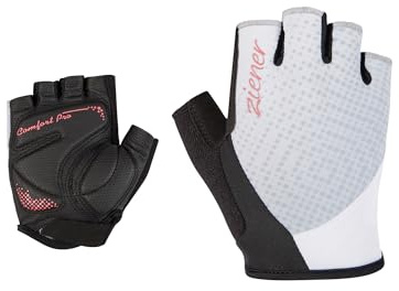Ziener Dam Calina Cykel/Mountainbike/Cykelsporthandskar | Kortfinger – andningsbar/dämpande, Vit, 6
