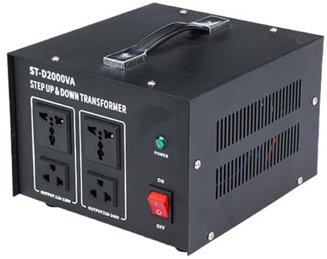 XoTiq 1200W Voltage Transformer Power Converter, Step Down Transformer, Step Up & Down Voltage Transformer Output 110v to 220v / 220V to 110V Voltage Converter, Circuit Breaker Protection ST-D2000VA