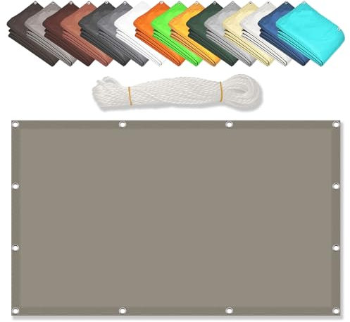 Vela Ombreggiante Parasole 1.2 x 3.2 m Impermeabile Protezione Antivento 98% Anti UV Tela Vela Ombreggiante con Corde e Occhiello per Esterno Giardino Terrazzo, Tortora